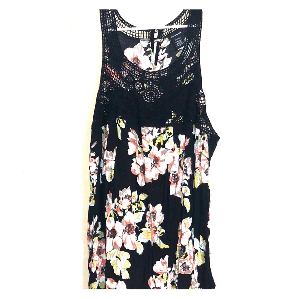 TORRID Floral Print Crochet Tank Top